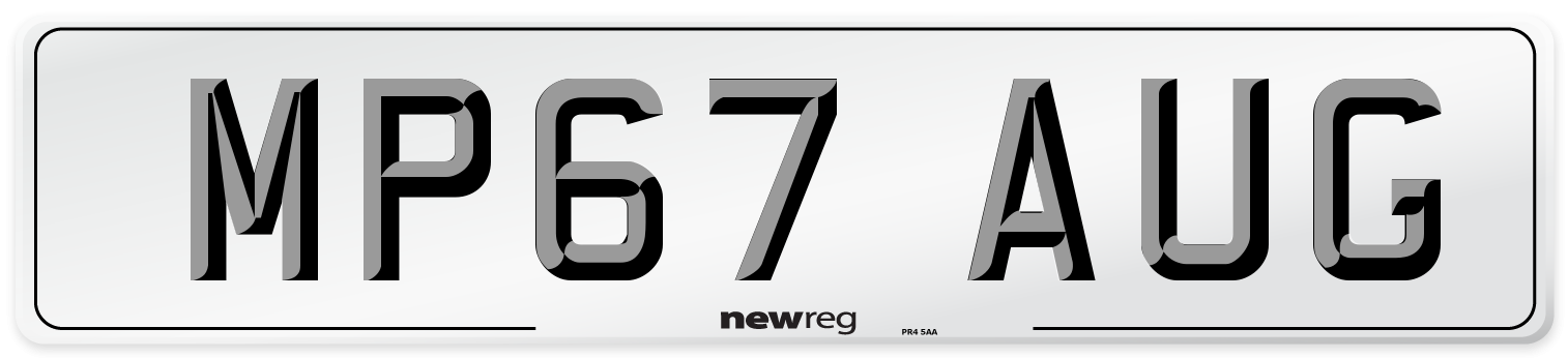 MP67 AUG Number Plate from New Reg